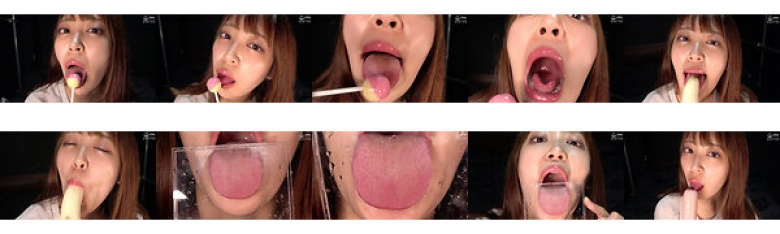 加賀美さらチャンのエッチな舌ベロでアメ・バナナ・ソーセージ極エロ舐め＆舌ベロ観察！:Image