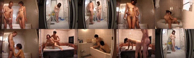 バスルームでの熱愛カップルセックス盗撮:サンプル画像